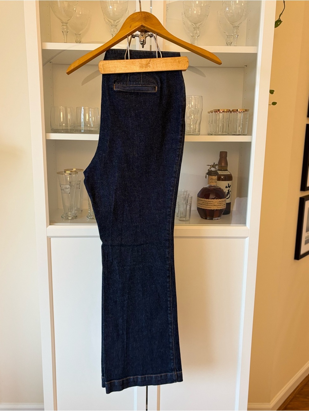 Talbots Daphne Wash Flare Jeans Size 12 Dark Wash Stretch Denim